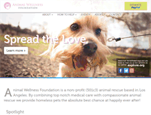 Tablet Screenshot of animalwellnessfoundation.org